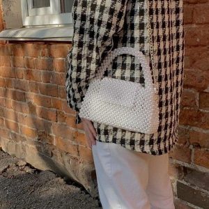 Pearl Beaded Handmade Bag – Elegant Pearl Purse, Unique Beaded Handbag, Stylish Eco-Friendly Accessory, Gift for Her