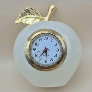 Elegant Onyx Apple Desk Clock: Sleek Modern Timekeeping for Home or Office Decor