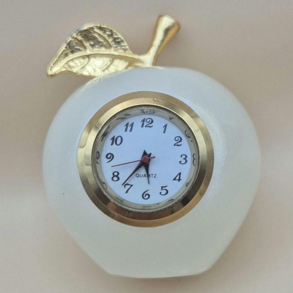 Elegant Onyx Apple Desk Clock: Sleek Modern Timekeeping for Home or Office Decor
