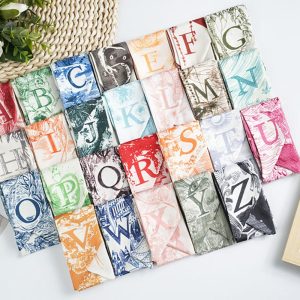 Initial women’s scarf,Scarf gift for women,Bridesmaid tote bag with scarf,Jute bag with Silk scarf,Scarf headband,Wedding Favor,Gift for her
