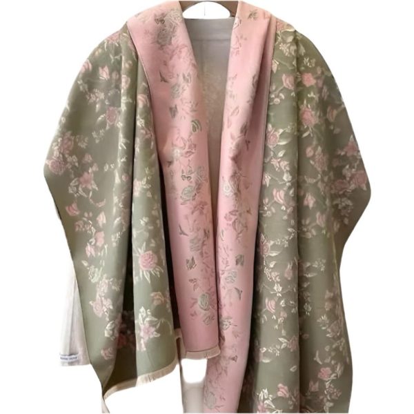 Floral Printed Artificial Cashmere Warm-keeping And Cold-proof Scarf | Reversible Winter Shawl | Gift For Her