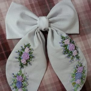 Handmade Knitted Bow Hair Accessory, Soft Fabric Bow Hair Clip, Cute Bow Headband, Handmade Hair Tie, Elegant Knit Bow for Girls & Women