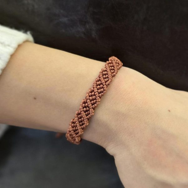 Handmade Brown Intricate Macrame Bracelet, Woven Rope-Like Design, Unique Textile for Daily Wear Special Occasions, Artisan Friendship Gift