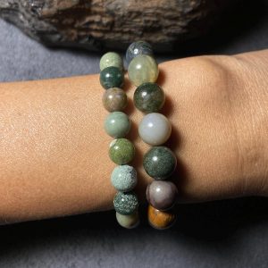 Natural Indian Agate 8mm 10mm Round Beads Custom Handmade Bracelet,Multicolor Agate,Gift for Women Men,Birthday Gift,Handmade Jewelry