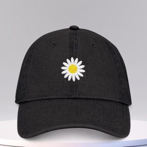 Embroidered Denim Hat, Floral Daisy Design, Women’s Baseball Cap, Summer Fashion Accessory, Gift for Her
