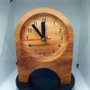 Pink Desk Clock | Silent Wood Tabletop Clock | No-Ticking Modern Mantel Decor | Unique Valentines gift | Day Gift for Her | Stylish Office