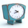 Square Digital LED Alarm Clock Wood Retro Glow Clock Desktop Table Decor Voice Control Snooze Function Desk Clock