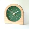 Rare Mid Century Desk Clock Teak & Brushed Metal by Diehl Eames Age 1960