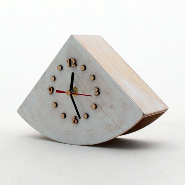 NO TICKING White Desk Clock, Handmade Wood clock Rustic style, Shabby chic Table clock, Quiet / Silent clock, Wedding gift, Desk decor