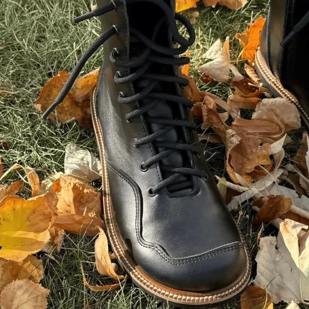 Leopard Print Boots Women Anatomical Lace Up Combat