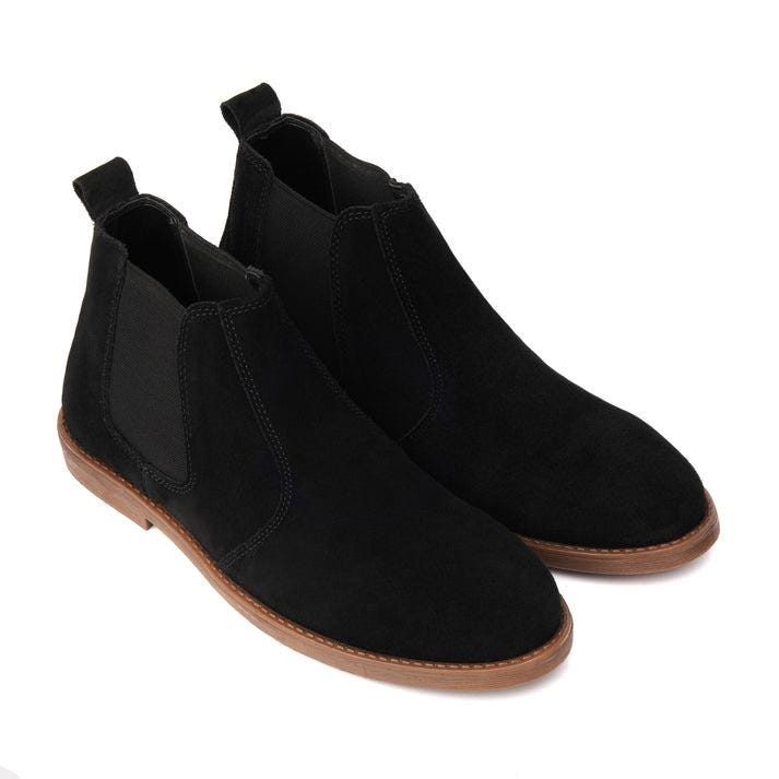 Black Suede Chelsea Boots Men's Casual Comfort Style