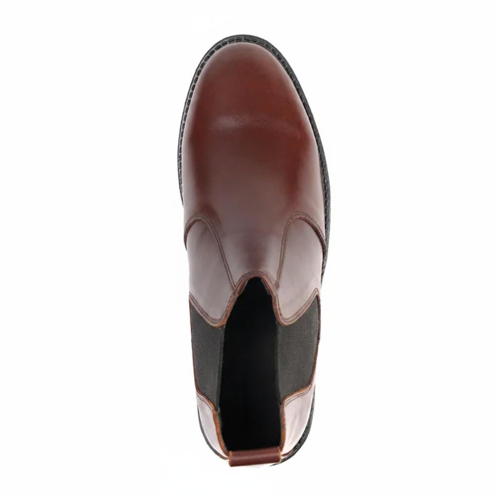 Men's Classic Brown Leather Chelsea Boots Dressy Ankle