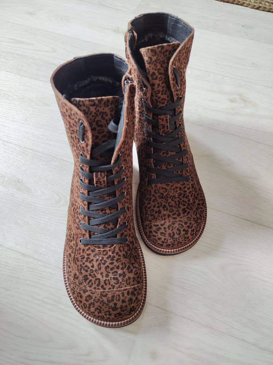 Handmade Red Leather Boots Women Anatomical Lace Up